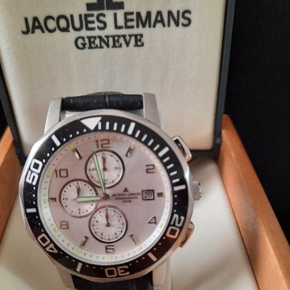 Vintage Jacques Lemans Chronograph Watch NIB - Picture 1 of 8